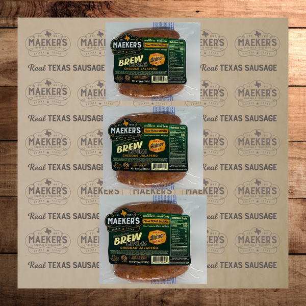 3) Cheddar Jalapeno Brew Links (Made with Shiner Bock) - NEW ITEM