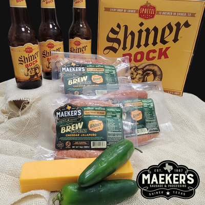 (3) Cheddar Jalapeno Brew Links (Made with Shiner Bock) - NEW ITEM!!!