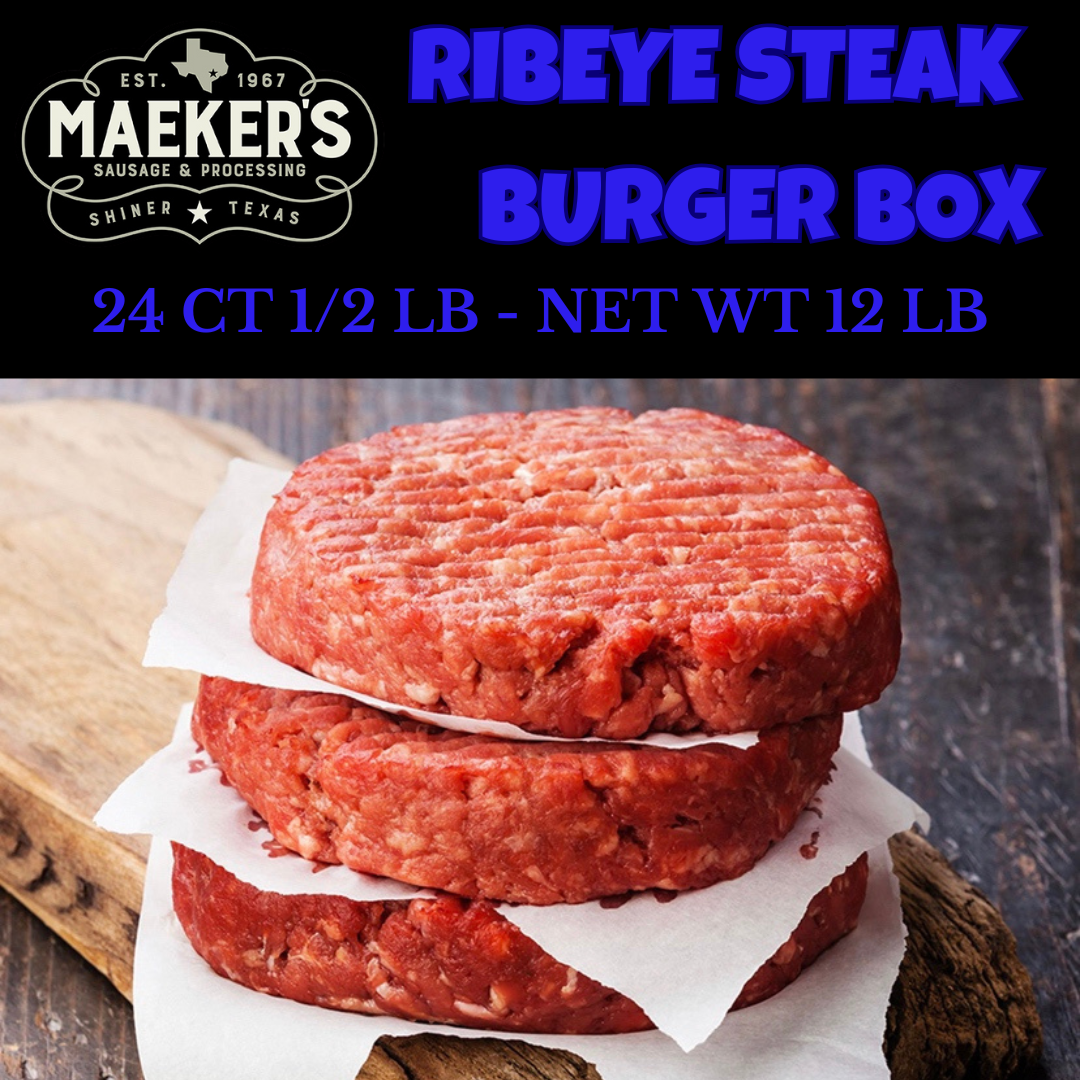 1/2lb Ribeye Steak Burger Box (24ct)