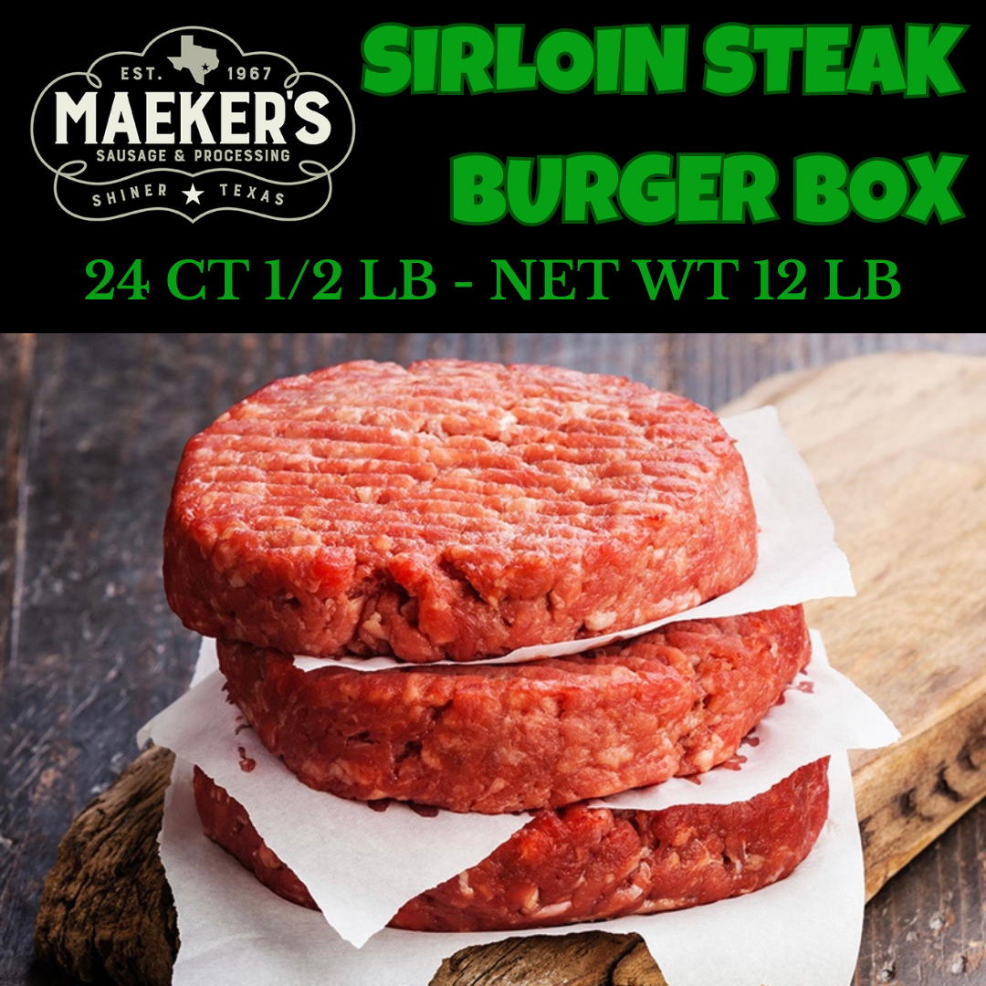 1/2lb Sirloin Steak Burger Box (24ct)
