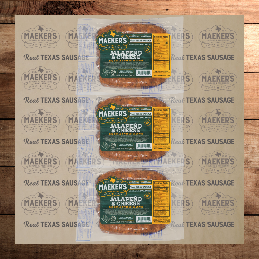 (3) Jalapeno & Cheese BBQ Style Smoked Sausage